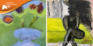 Two images from 2022 Artist Fellow, Mia Muratori.