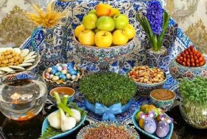 The Haft-Seen table represents nature during the Persian New year on March. 20, 2021. Photo credit: Erfan Malakooti