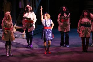 Christopher J. Thume commands the stage as Lola the drag queen in Kinky Boots at the Performing Arts Center on March 9, 2022 in Moorpark, CA. Photo credit: Claire Boeck
