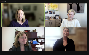 Assemblywoman Jacqui Irwin talking about her experiences during Moorpark Colleges Womens Herstory Month webinar on March 11, 2022. Photo credit: Sulor Garretson